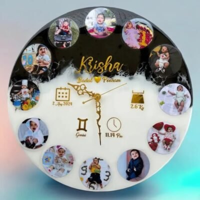 Cutie 1 year Resin Clock 20" Inches