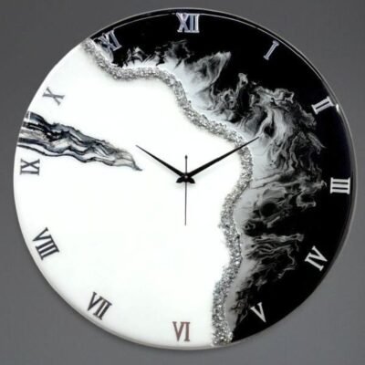 Black Theme Resin Clock 16" Inches