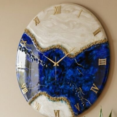 Royal Blue Resin Clock 16" Inches