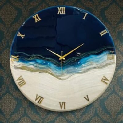 Blue Theme Resin Clock 16" Inches