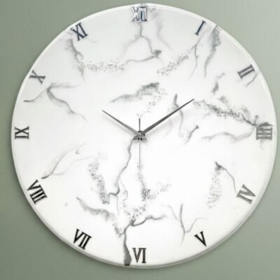 White Marble 16 inches Resin Clock