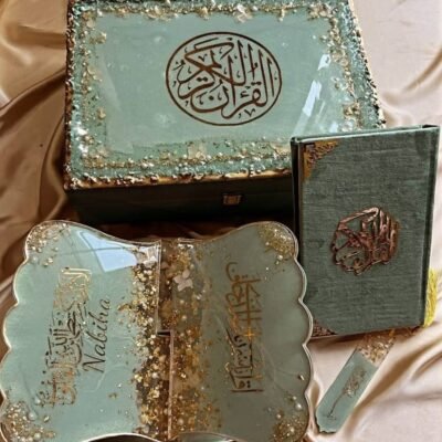 Sea Green Quran Rehal Box Deal