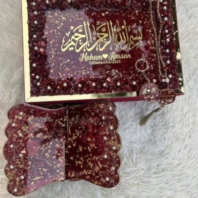 Red Rehal Resin Quran Box Deal