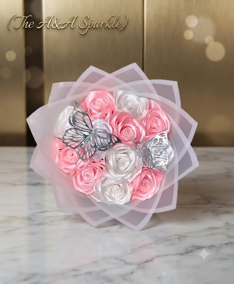 Double Tone Ribbon Bouquet
