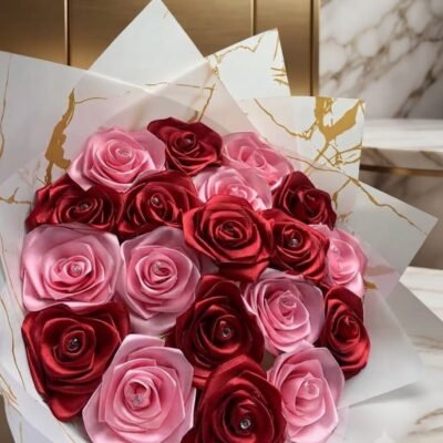 Pink & Red Ribbon Bouquet