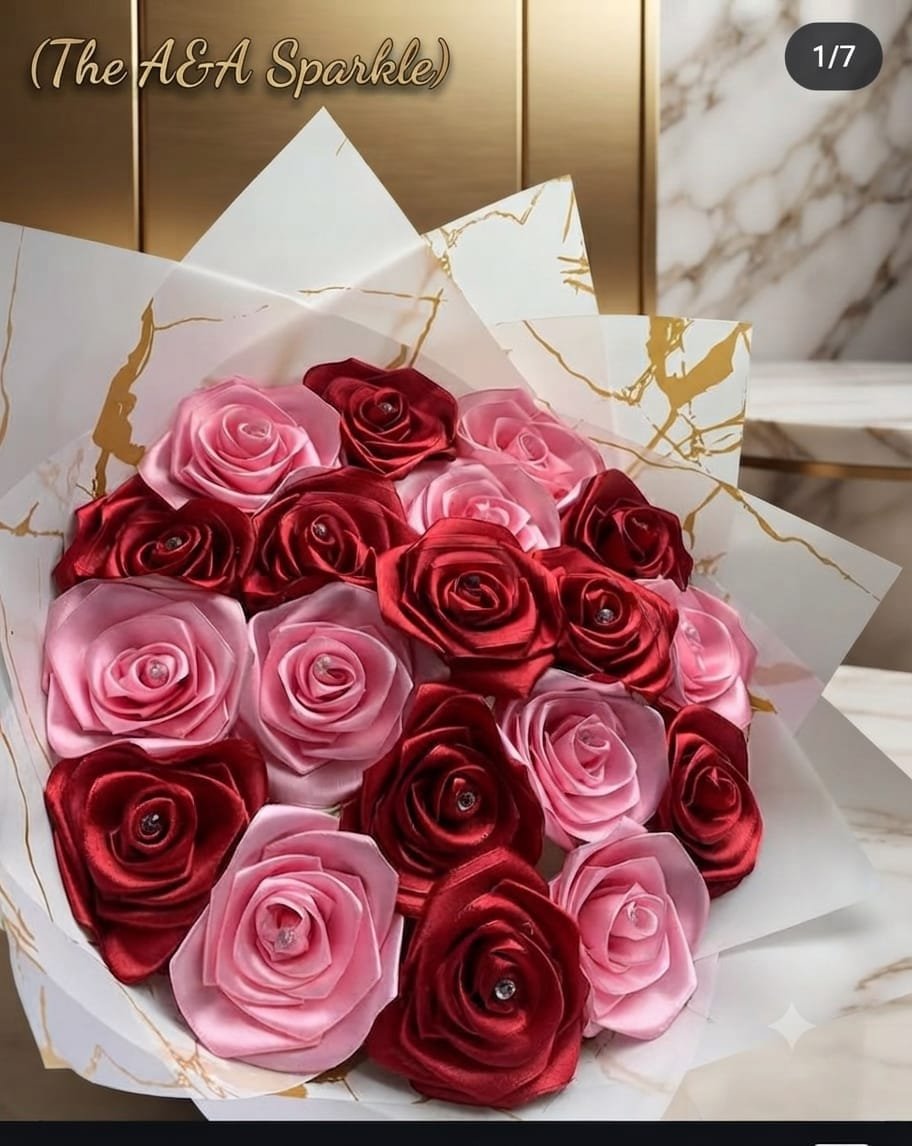 Pink & Red Ribbon Bouquet