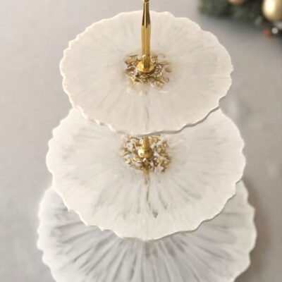 Luxury Resin 3 tier White Stand