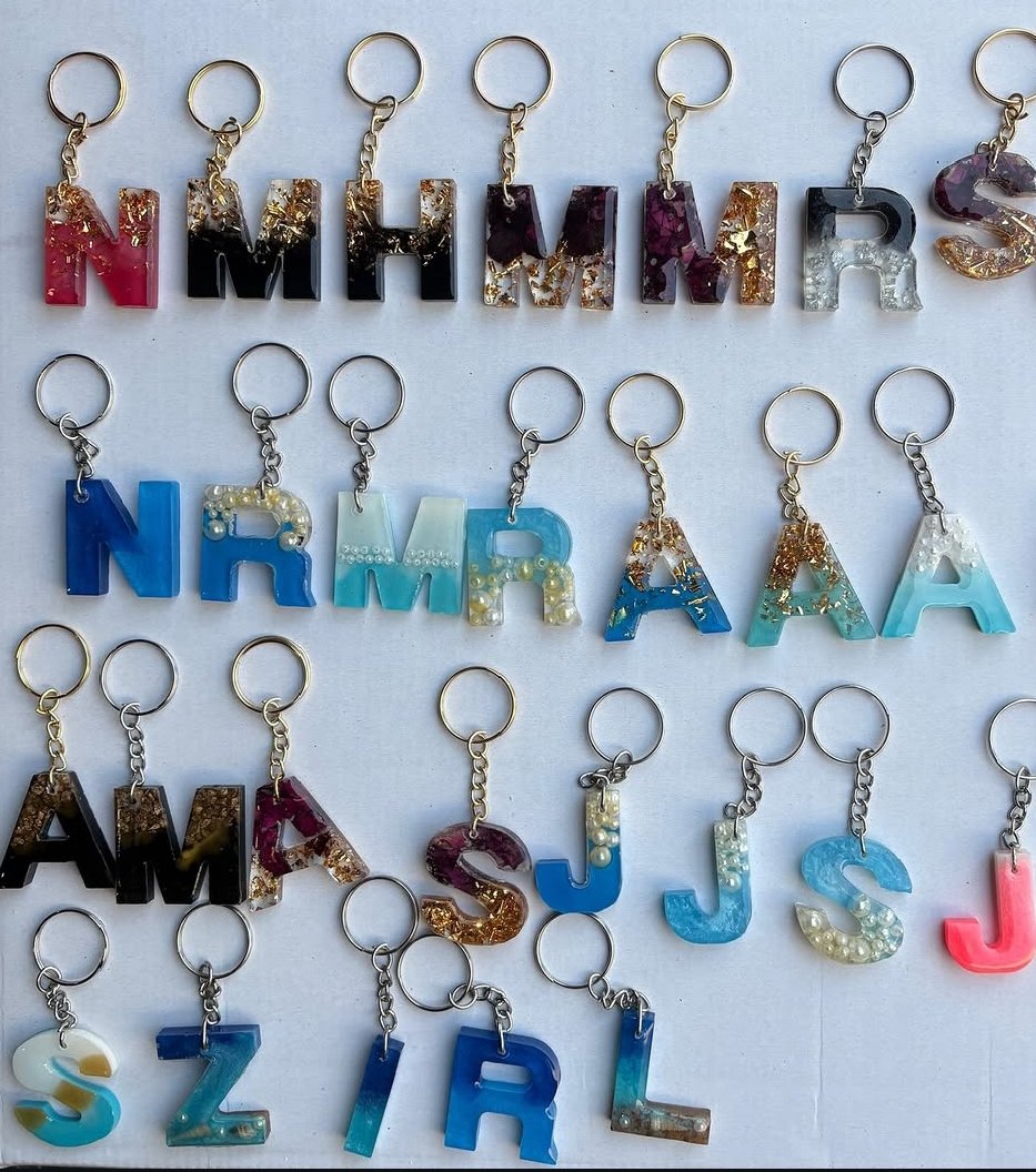 Resin Alphabet Keychain - Image 4