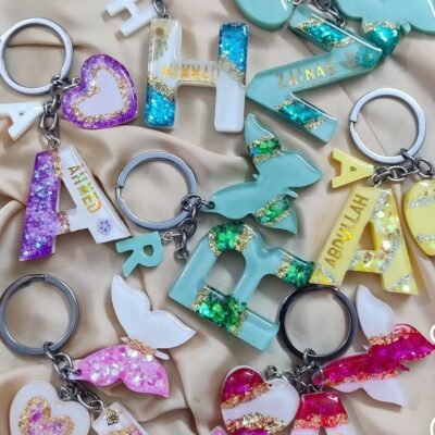 Resin Alphabet Keychain