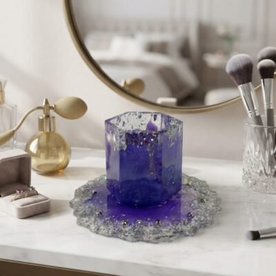 Customized Resin Purple & Silver Stand Holder