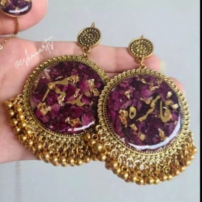 Customized Resin Rose Petels Preserve Jhumky