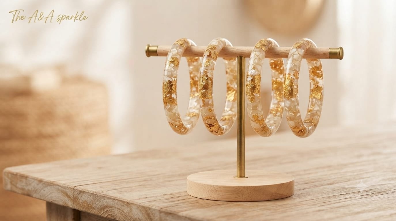 Resin Flower Preserved Bangles Pair - Image 3